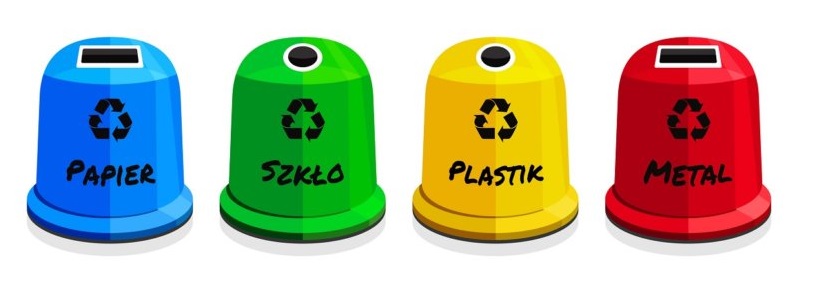 obraz przedstawiający kolorowe pojemniki na segregowane odpady